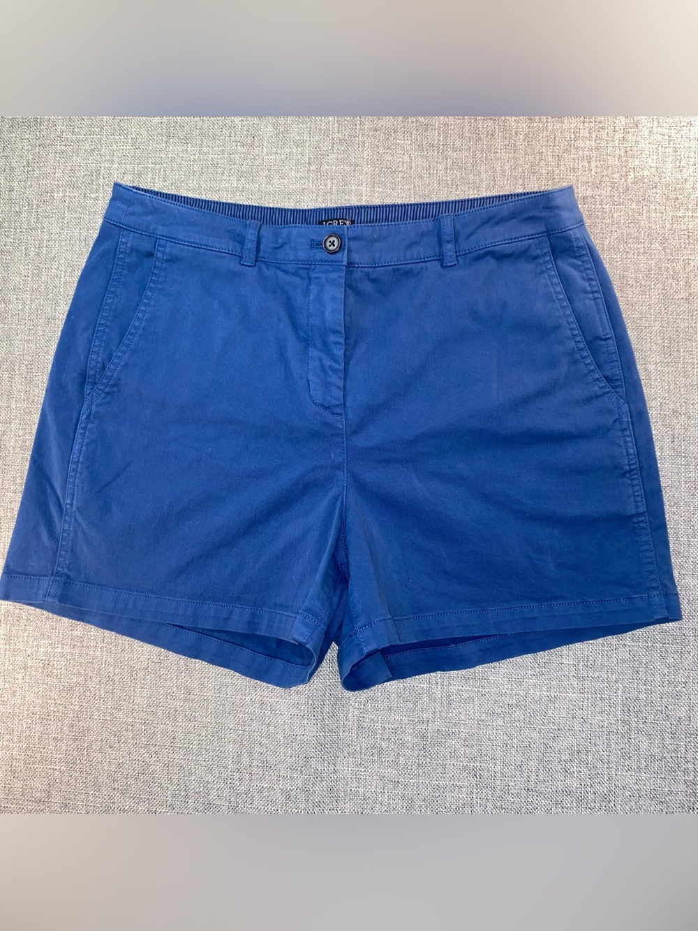 J. Crew Re-Imagined Women's Blue Size 10 Chino Shorts Pockets Cotton Canvas